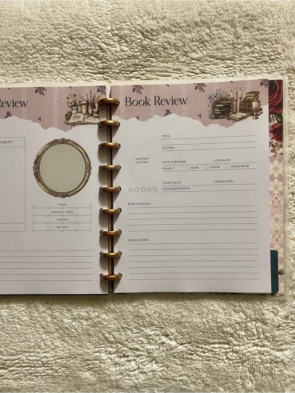 Rongrong All Booked Up A Book Lover's Journal III Discbound Reading Tracker New - Picture 8 of 9